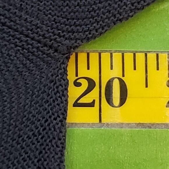 Peruvian Connection Sweater Size Medium M Pima Cotton Crop Lightweight Black - Picture 8 of 10